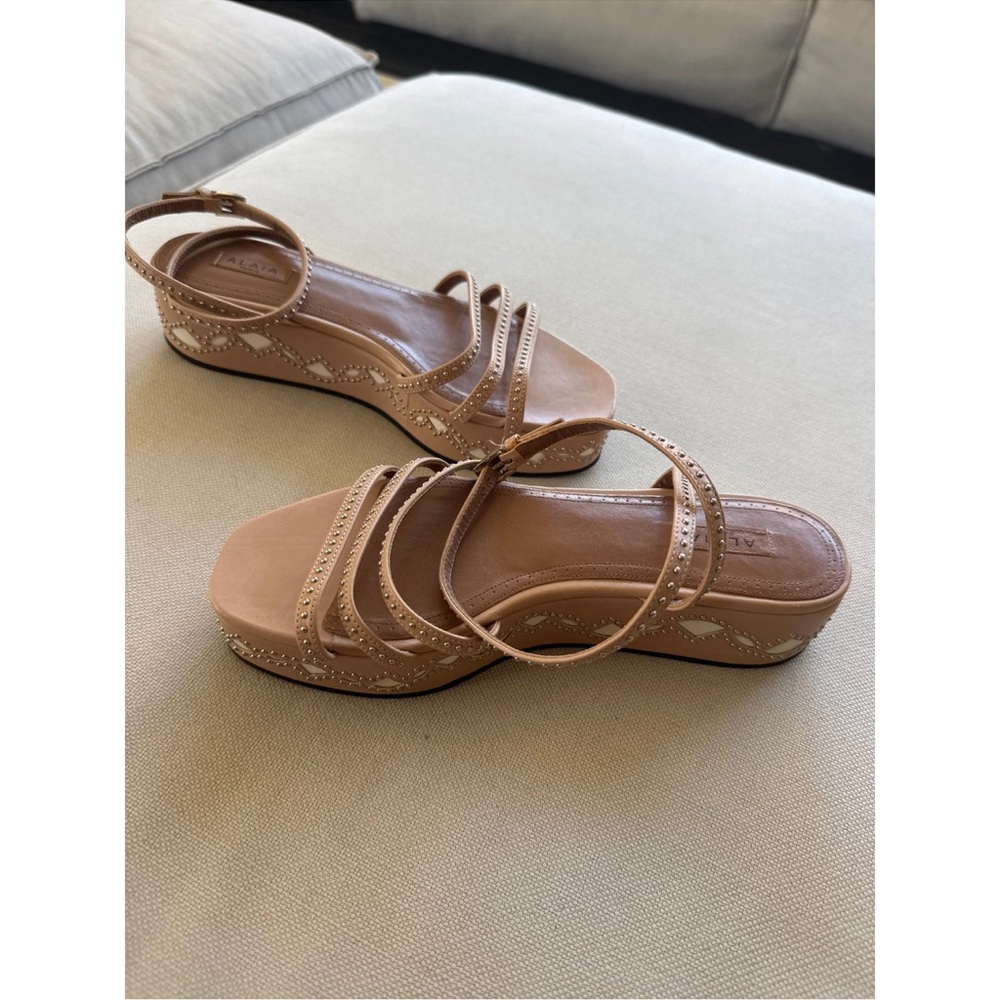 Alaia Beige Studded Sandals - image 2